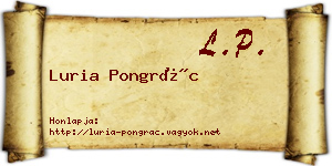 Luria Pongrác névjegykártya